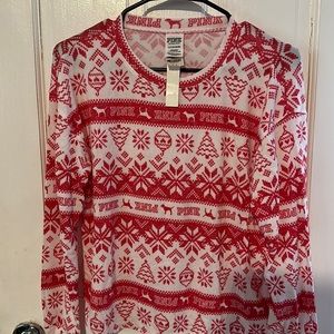 Pink pajama Christmas top